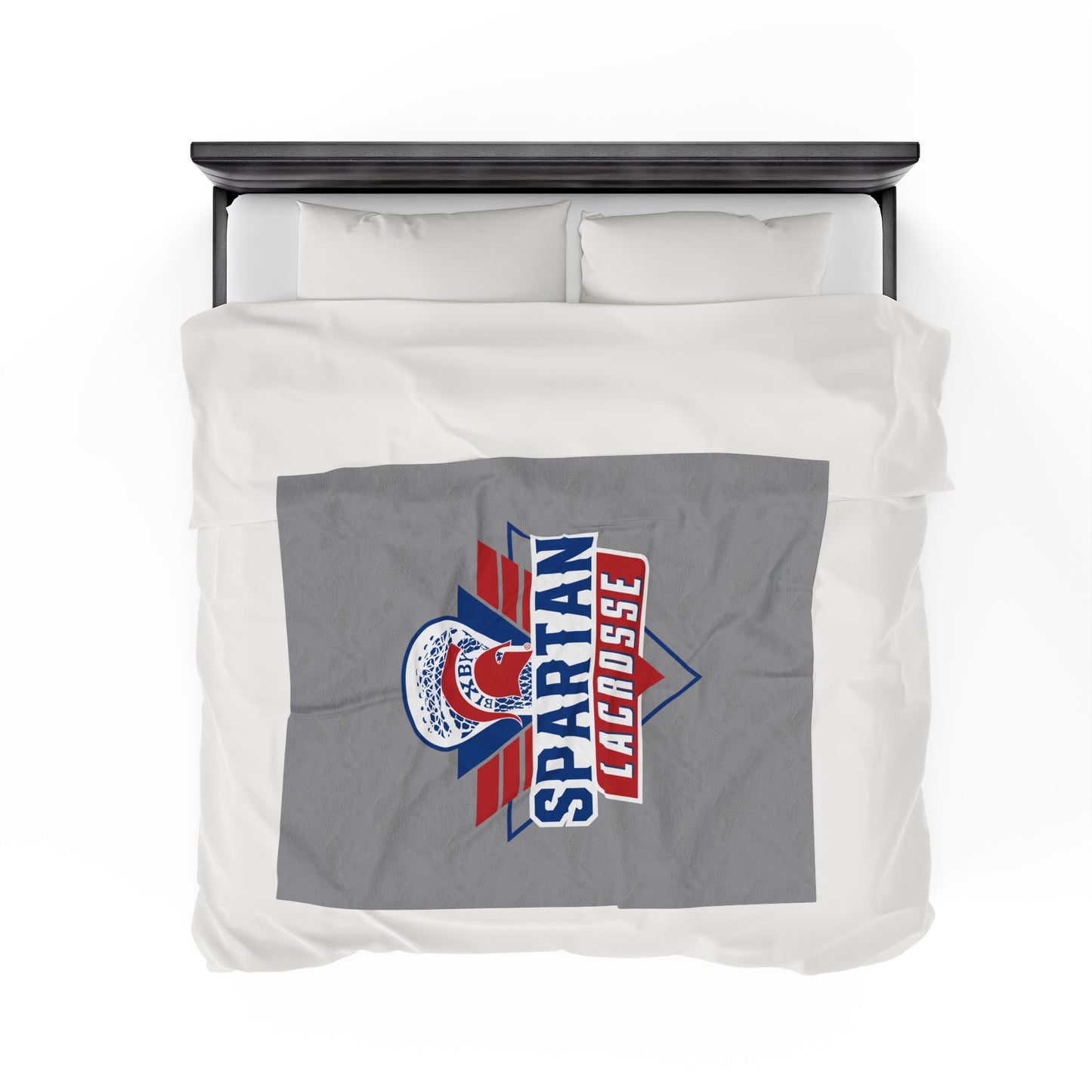 Bixby Spartan Lacrosse Velveteen Plush Blanket