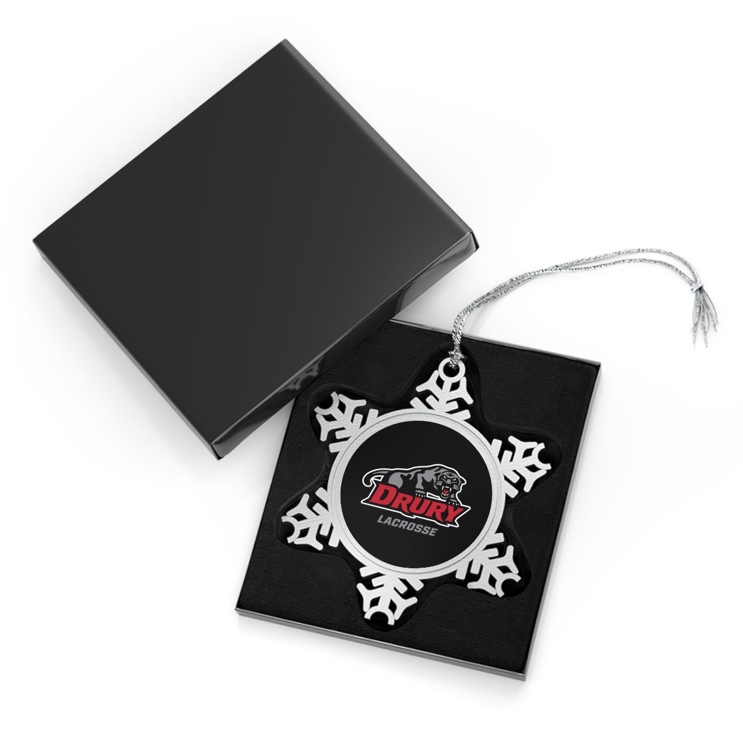 Drury Lacrosse Pewter Snowflake Ornament