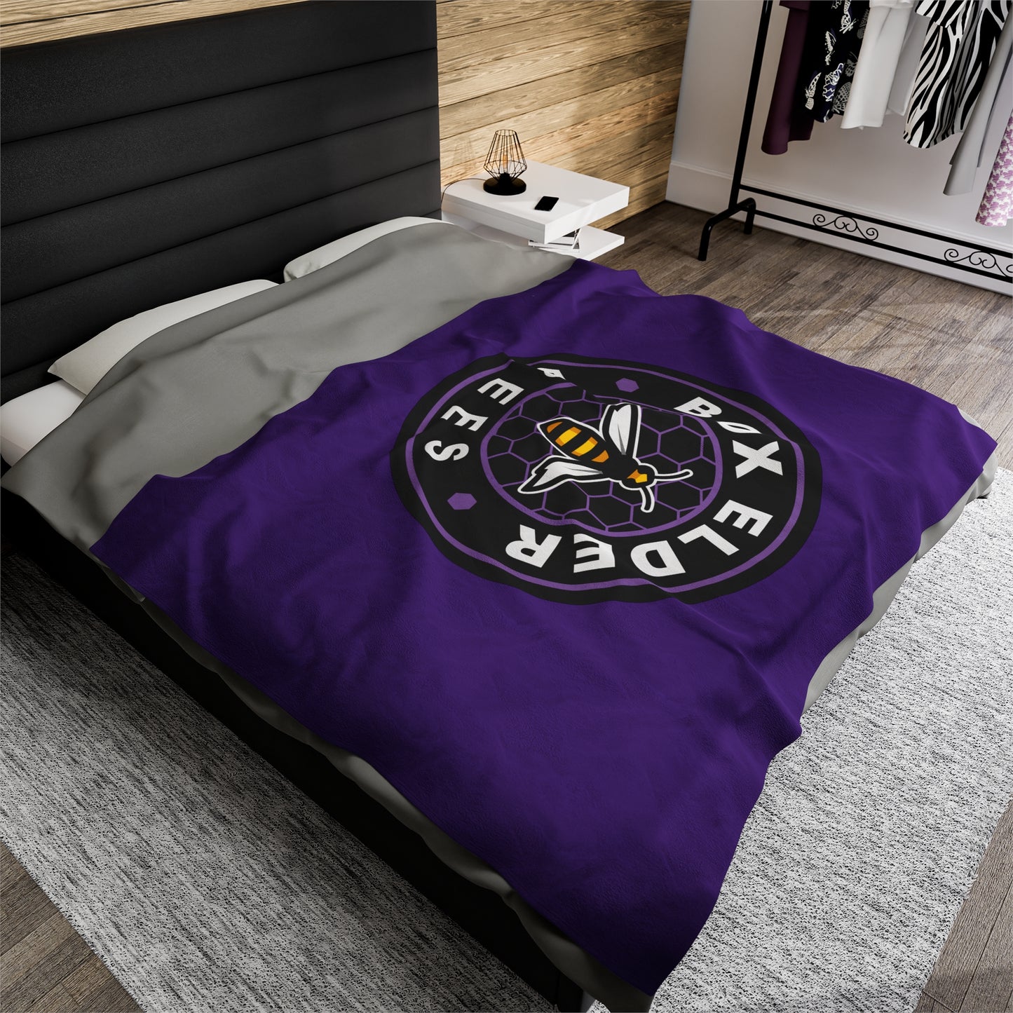 Box Elder Lacrosse Velveteen Plush Blanket