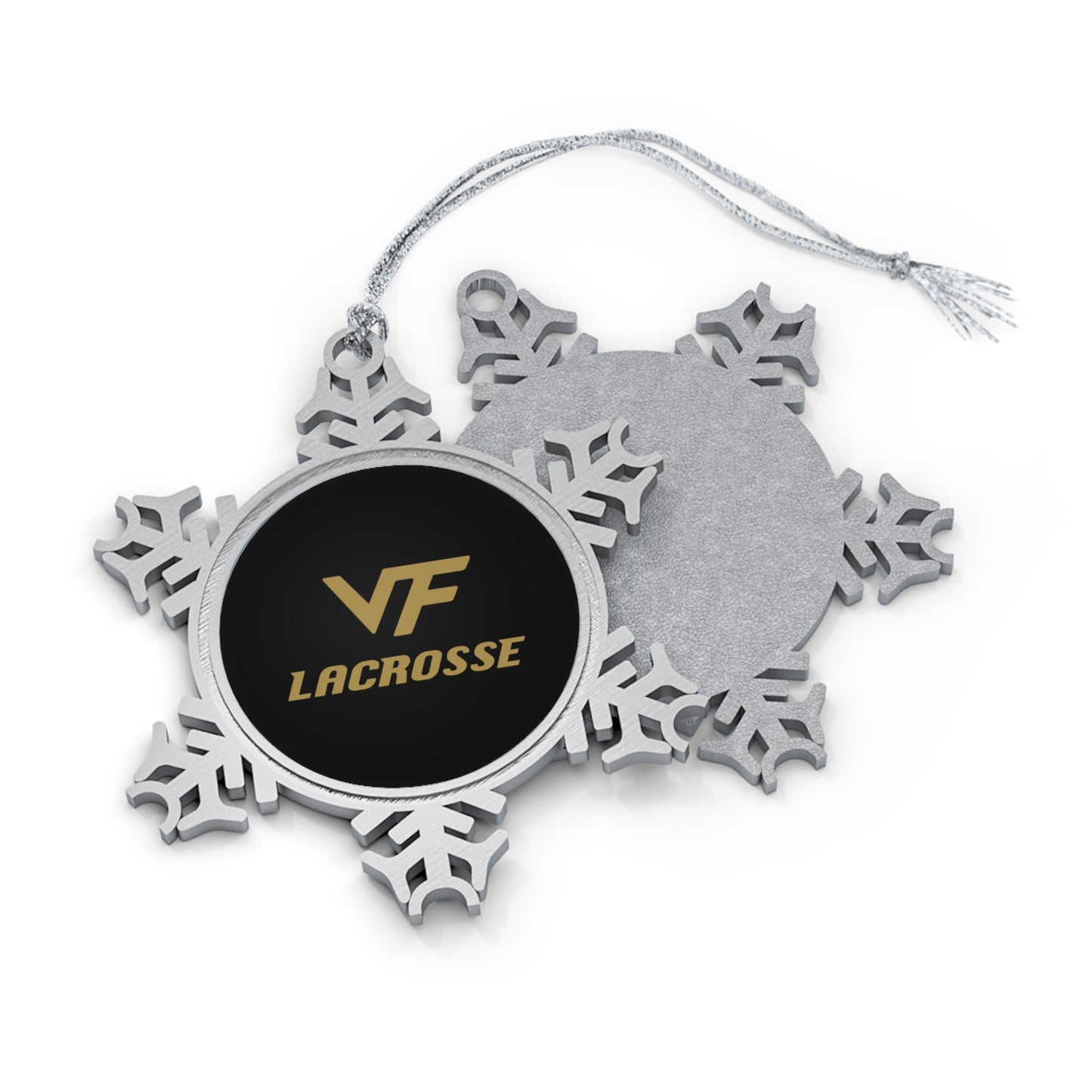 Vallivue Lacrosse Pewter Snowflake Ornament