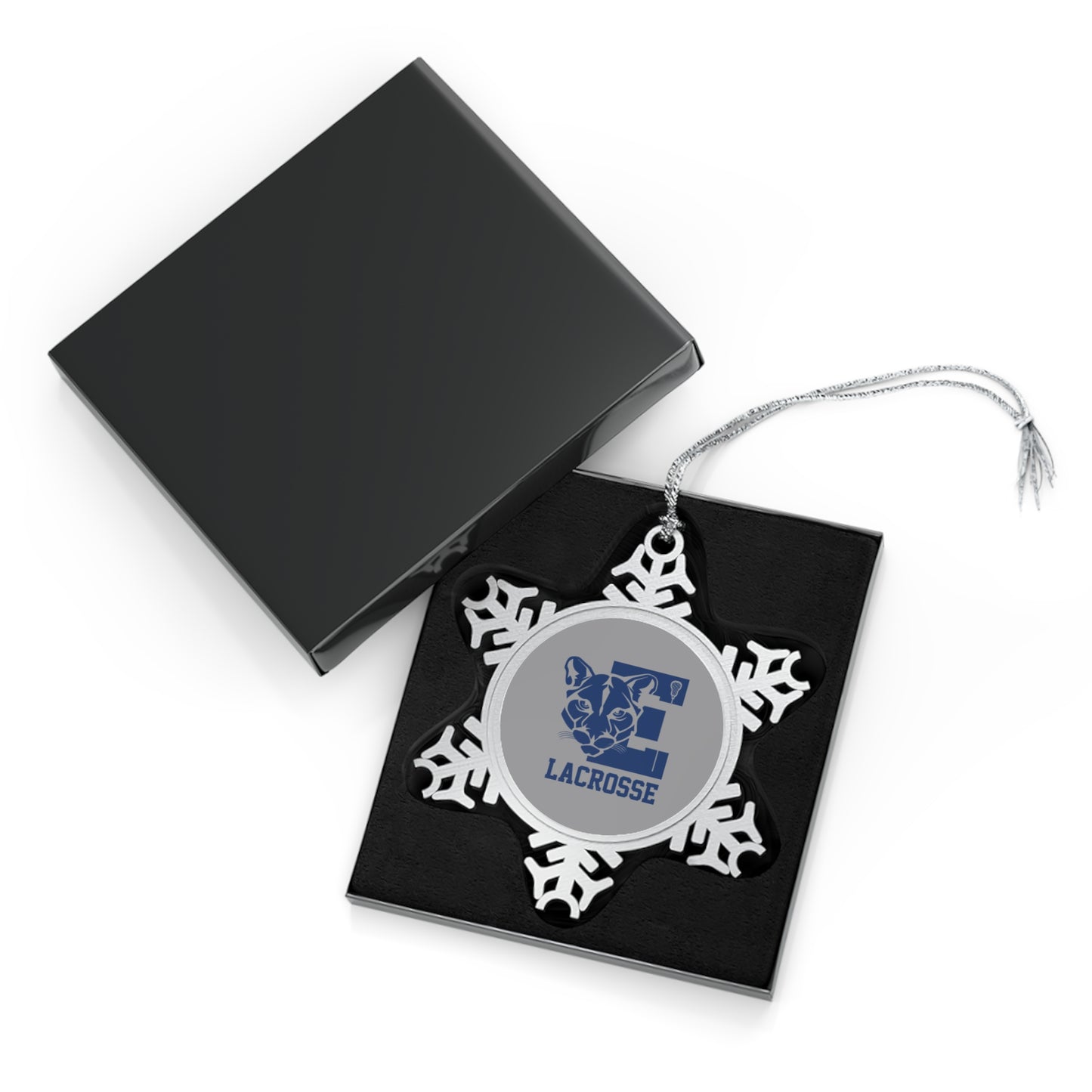 Evergreen Lacrosse Pewter Snowflake Ornament