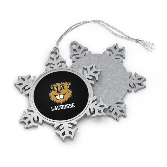 Minnesota Lacrosse Pewter Snowflake Ornament