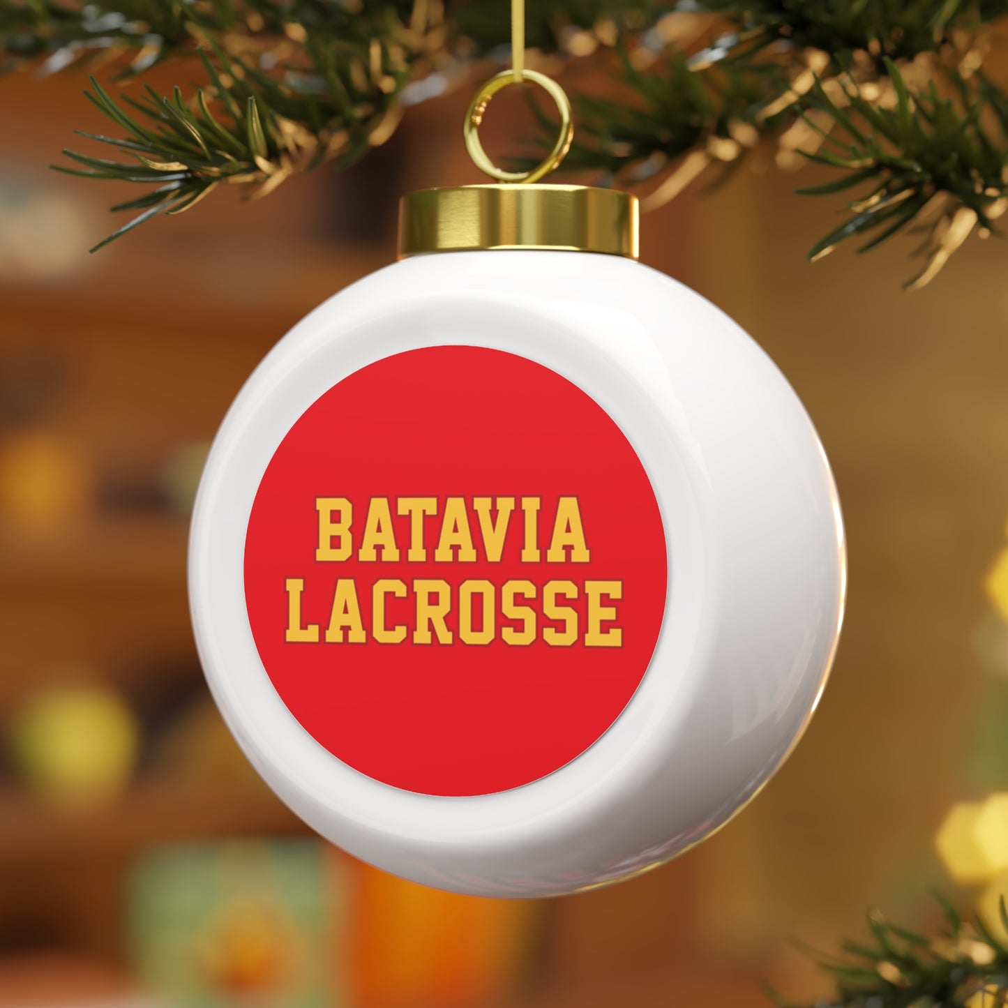 Batavia Lacrosse Christmas Ball Ornament