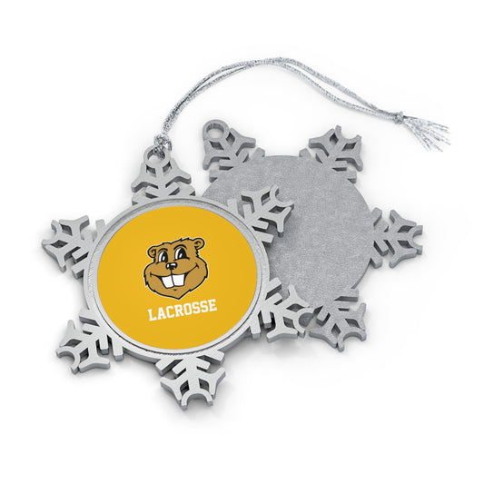 Minnesota Lacrosse Pewter Snowflake Ornament