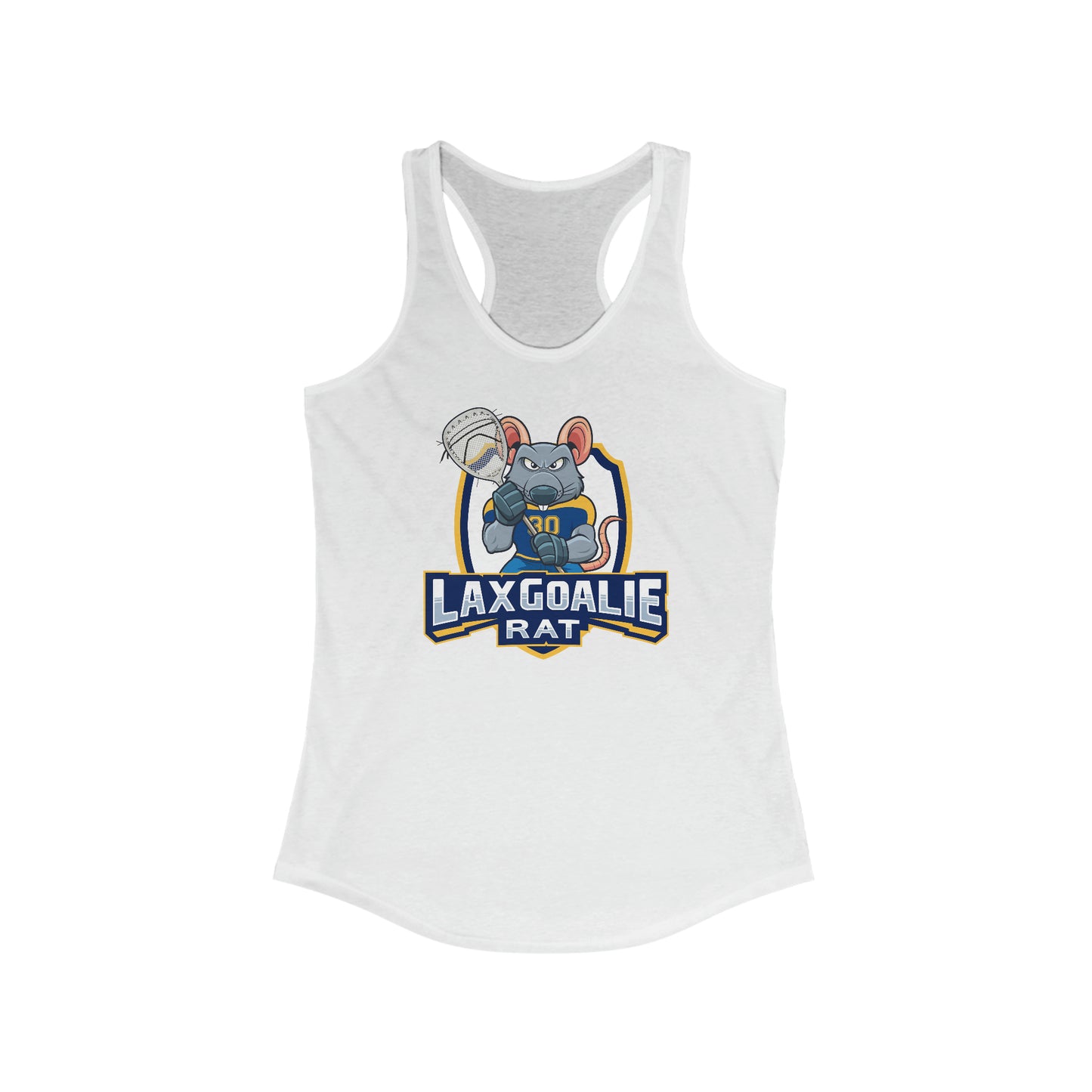 Women's Lax Goalie Rat Next Level Racerback Tank