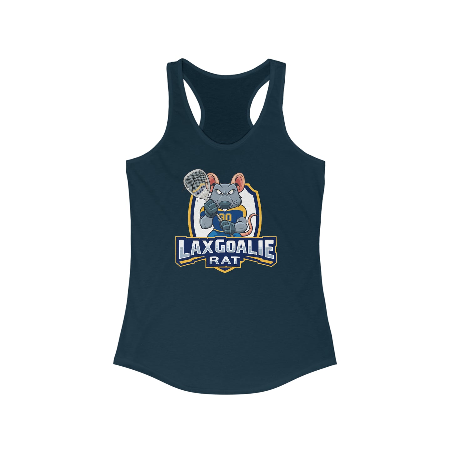 Women's Lax Goalie Rat Next Level Racerback Tank