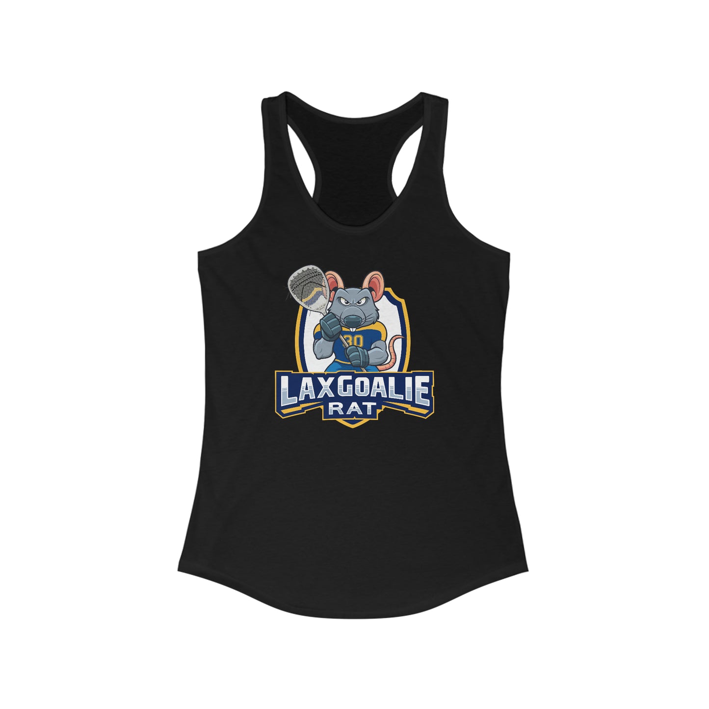 Women's Lax Goalie Rat Next Level Racerback Tank