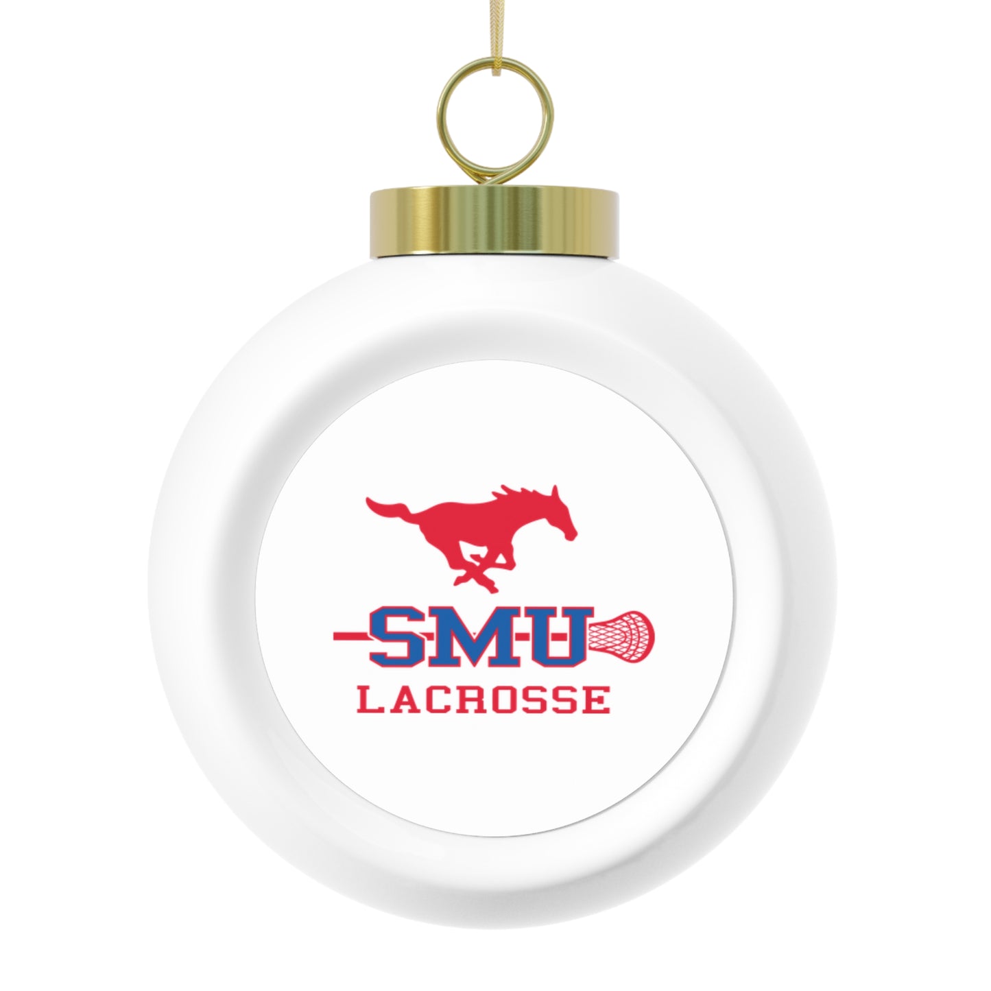 SMU Lacrosse Christmas Ball Ornament