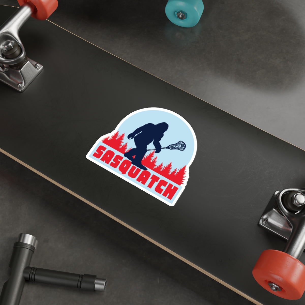 Sasquatch Lacrosse Die Cut Sticker
