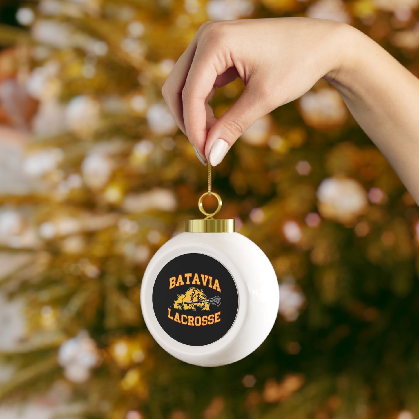 Batavia Lacrosse Christmas Ball Ornament