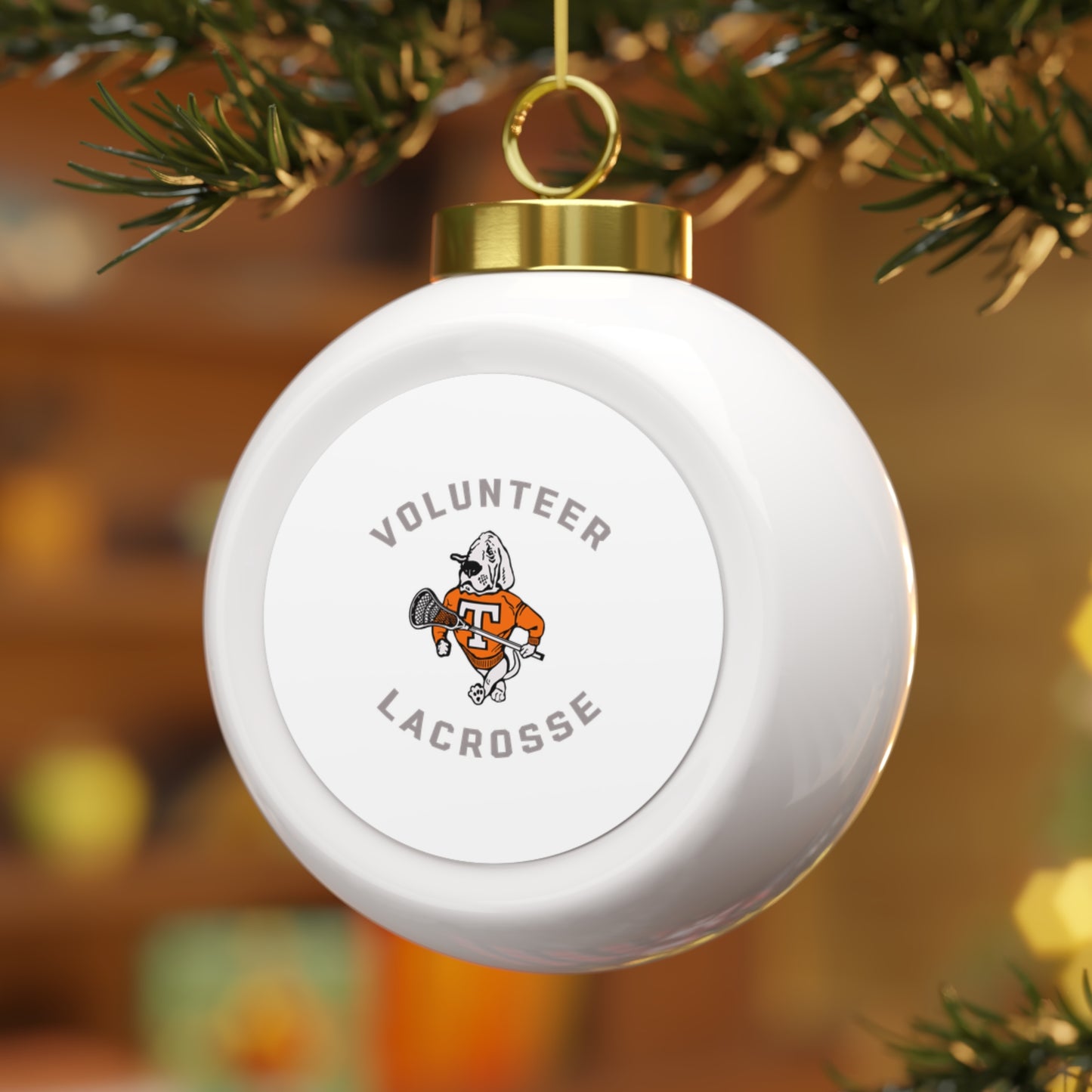 Tennessee Lacrosse Christmas Ball Ornament