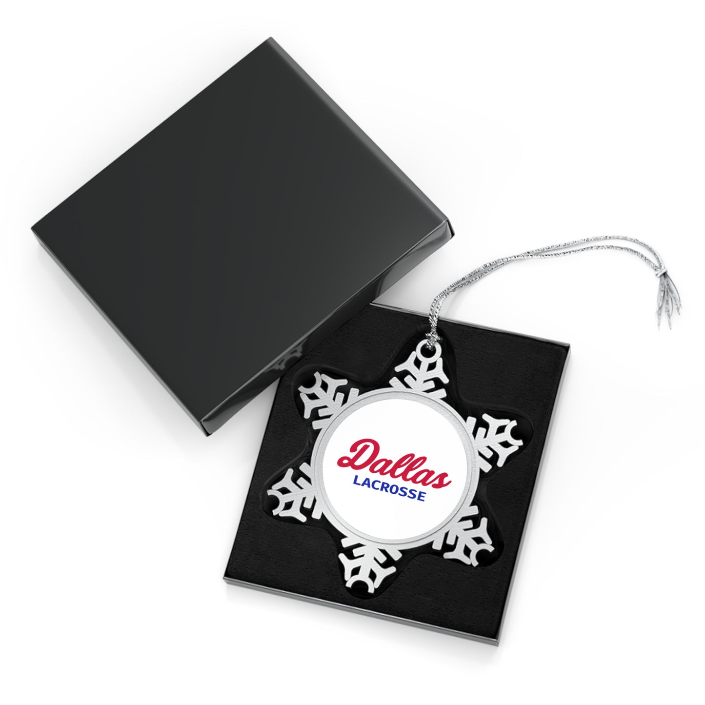 SMU Lacrosse Pewter Snowflake Ornament