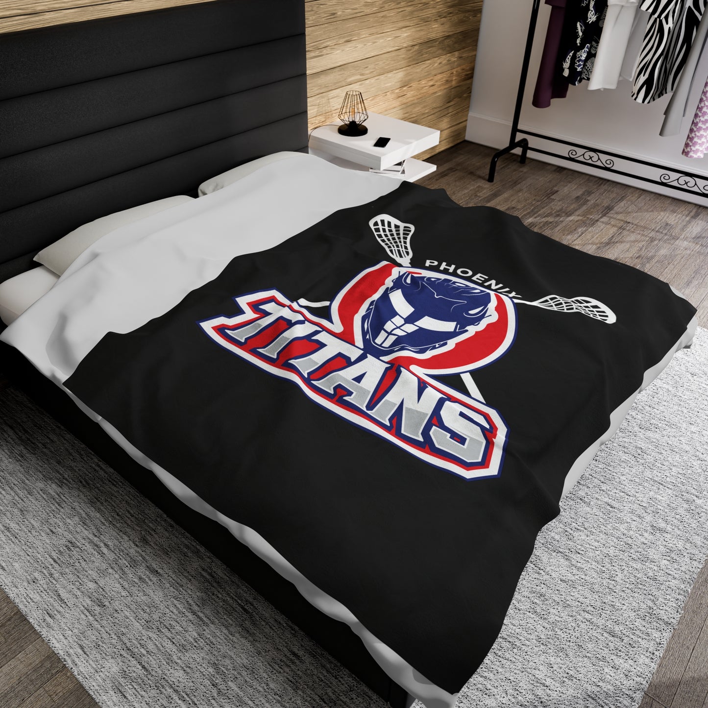 Phoenix Lacrosse Velveteen Plush Blanket