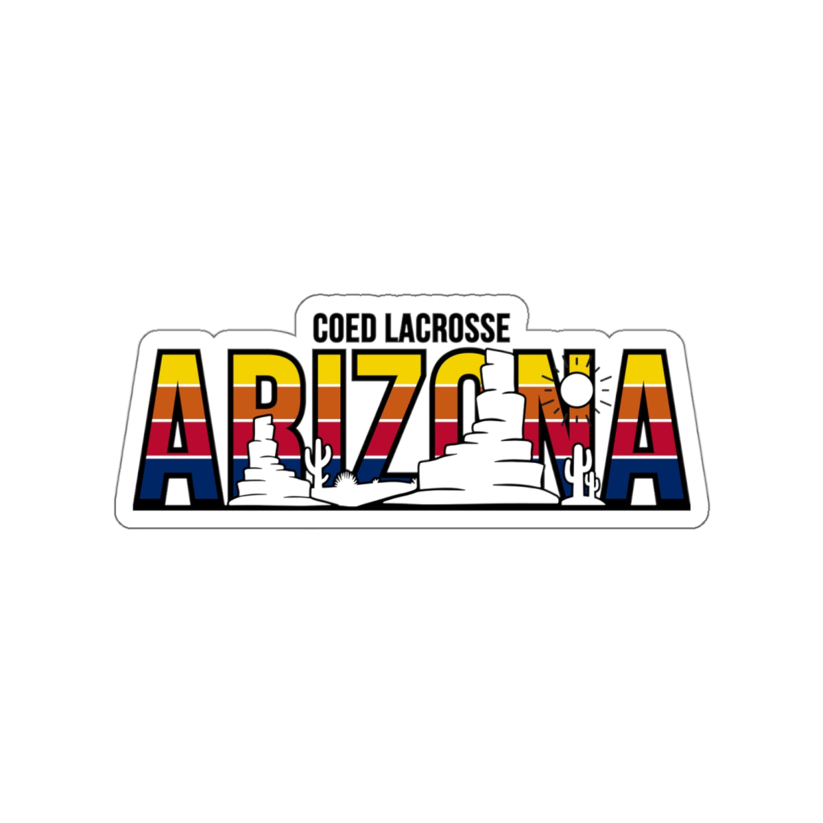 Coed Lacrosse Die-Cut Sticker