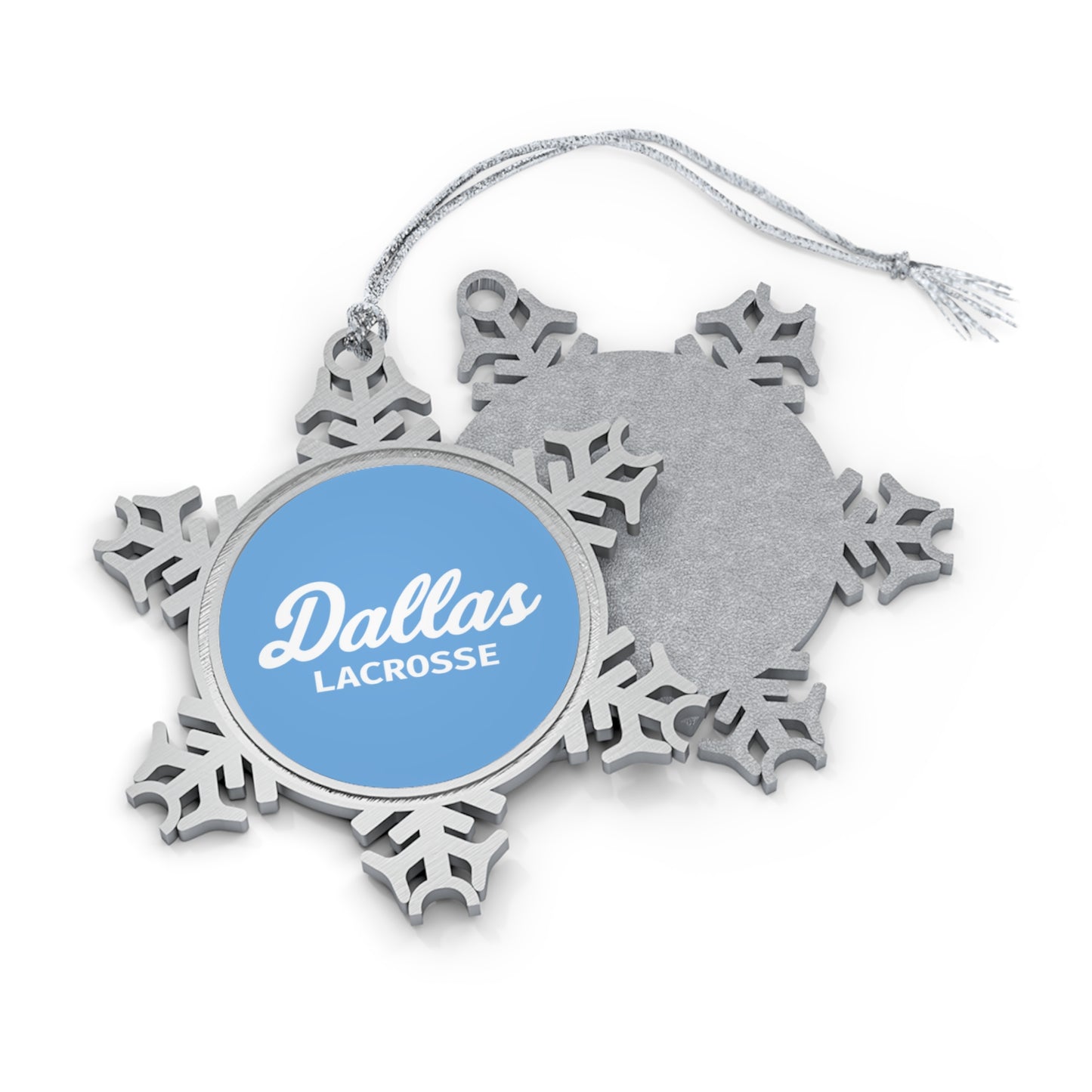 SMU Lacrosse Pewter Snowflake Ornament