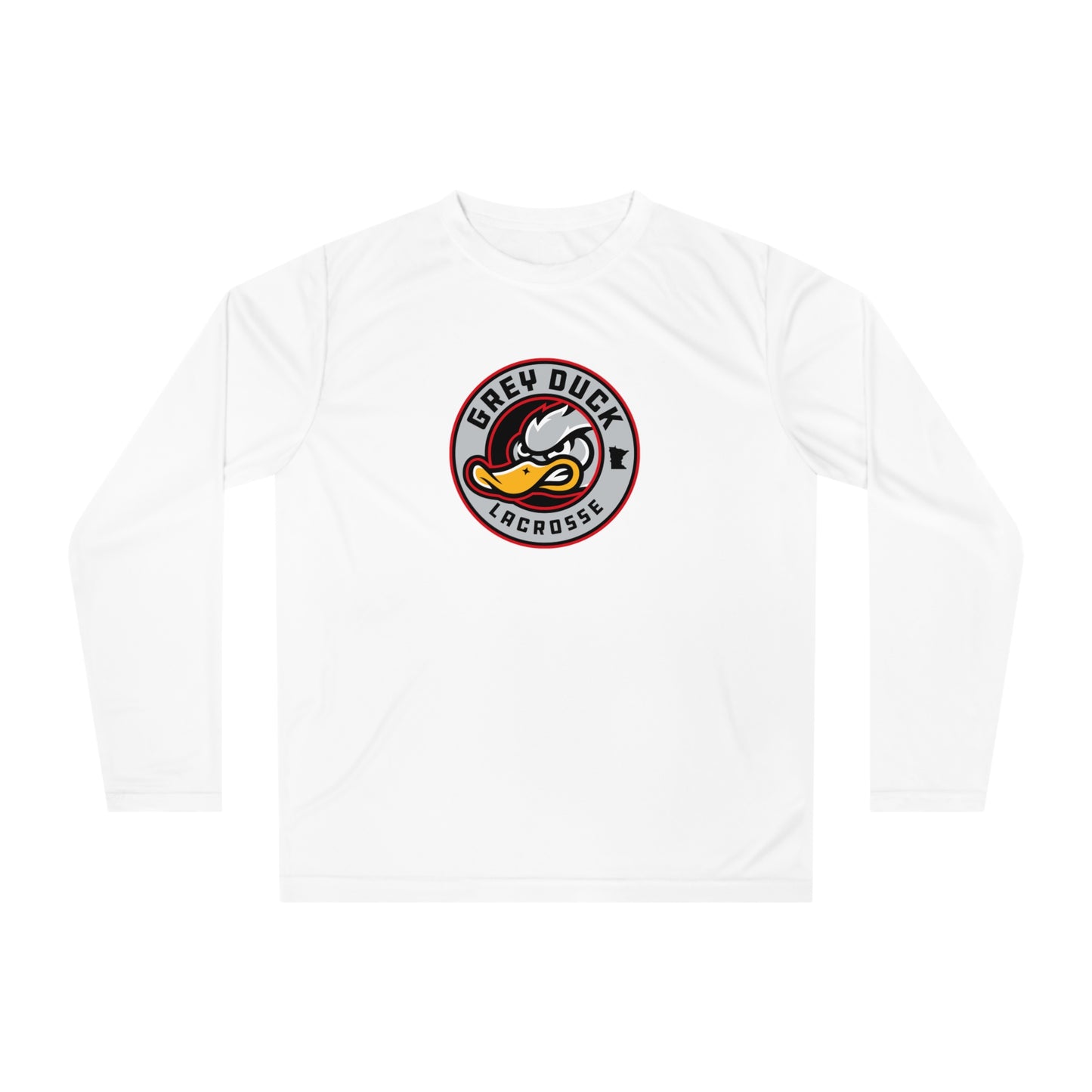 Adult Grey Duck Lacrosse Team 365 Performance Long Sleeve Shirt