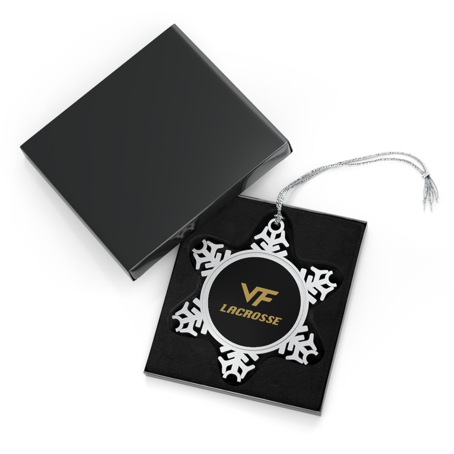Vallivue Lacrosse Pewter Snowflake Ornament