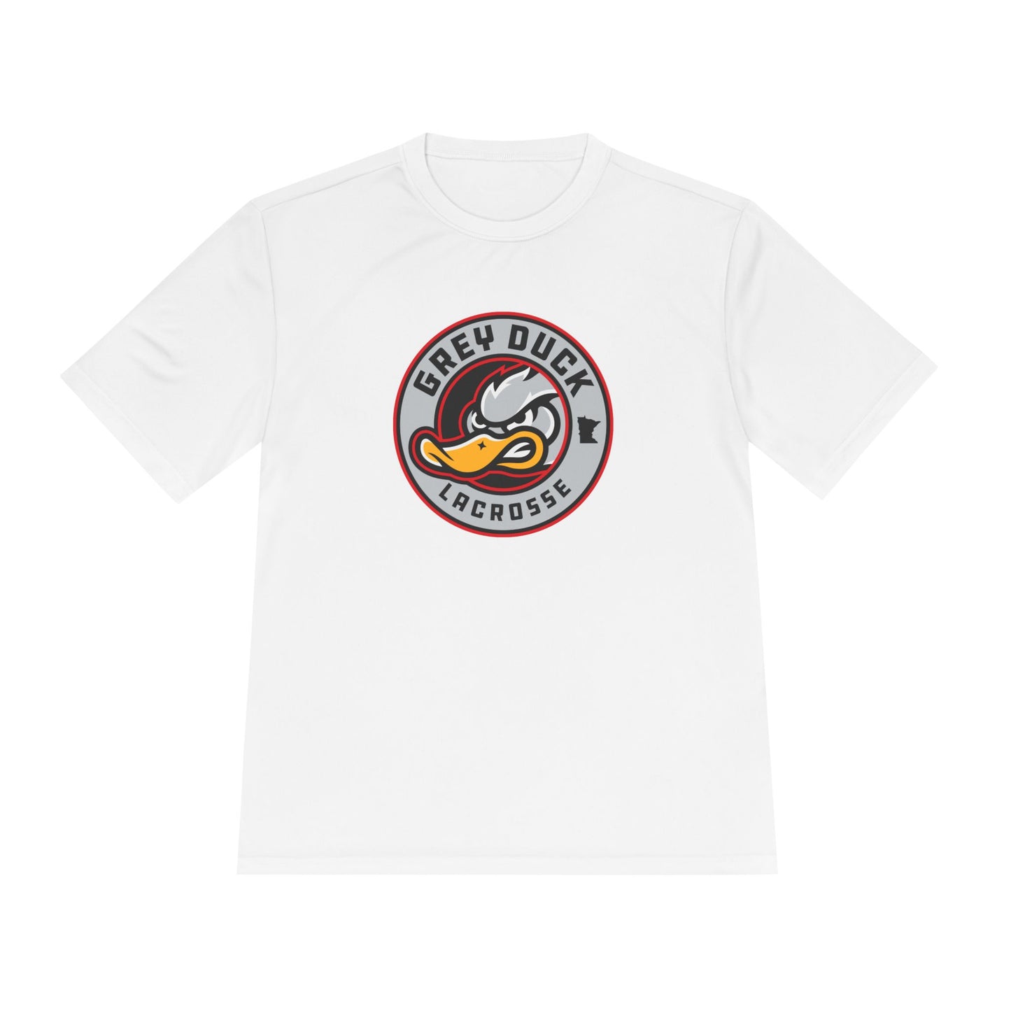 Adult Grey Duck Lacrosse Sport-Tek Moisture Wicking Tee