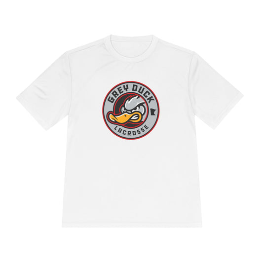 Adult Grey Duck Lacrosse Sport-Tek Moisture Wicking Tee
