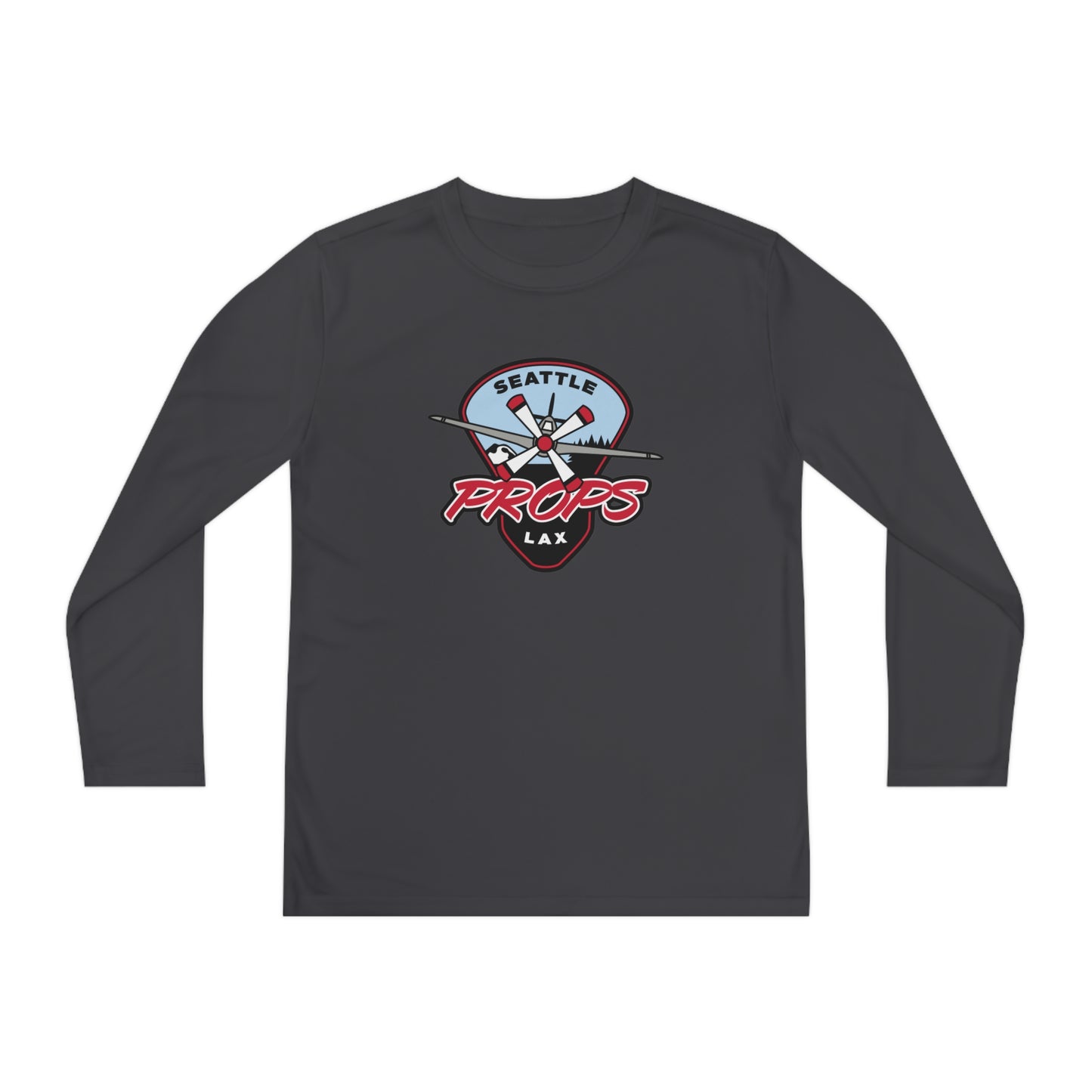 Youth Seattle Props Lacrosse Sport-Tek Performance Long Sleeve