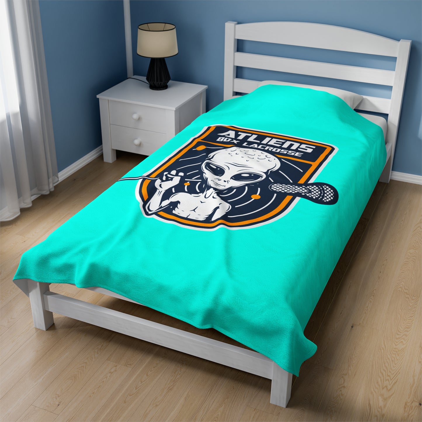ATLiens Box Lacrosse Velveteen Plush Blanket (60" x 80")