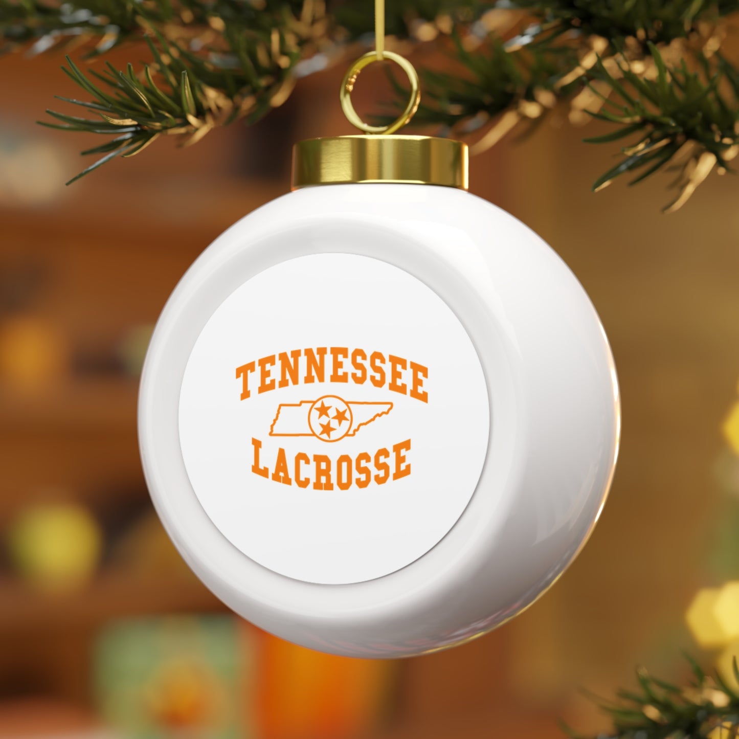 Tennessee Lacrosse Christmas Ball Ornament