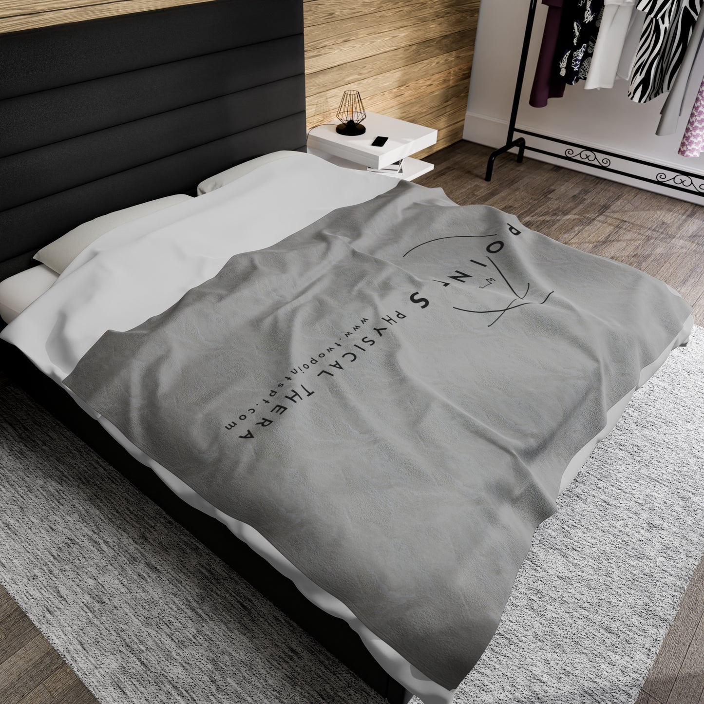 Two Points Physical Therapy Velveteen Plush Blanket