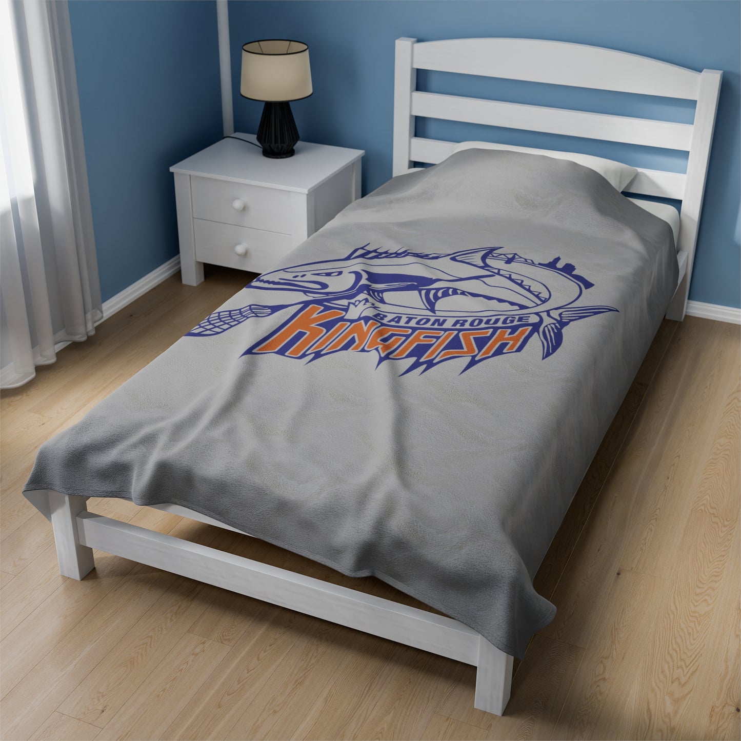 Kingfish Lacrosse Velveteen Plush Blanket