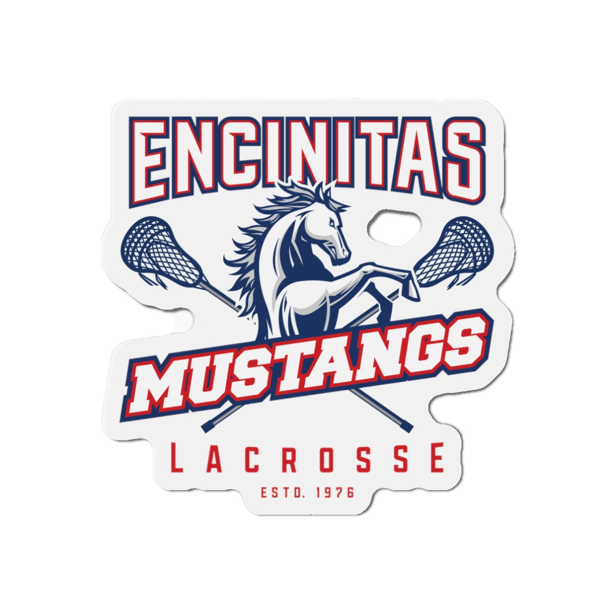Mustangs Lacrosse Die-Cut Magnet