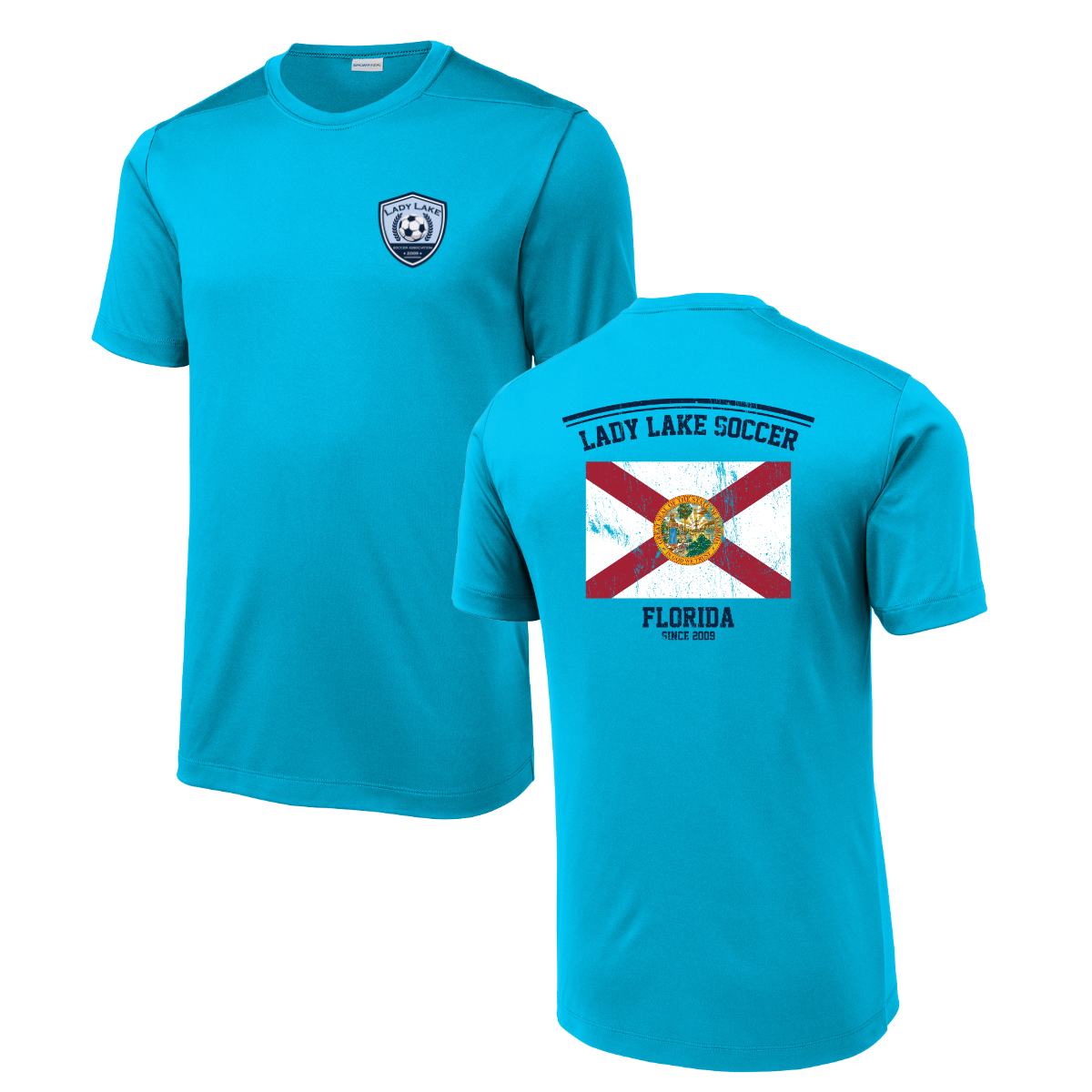 Adult Lady Lake Soccer Association Sport-Tek Posi-UV Pro Tee