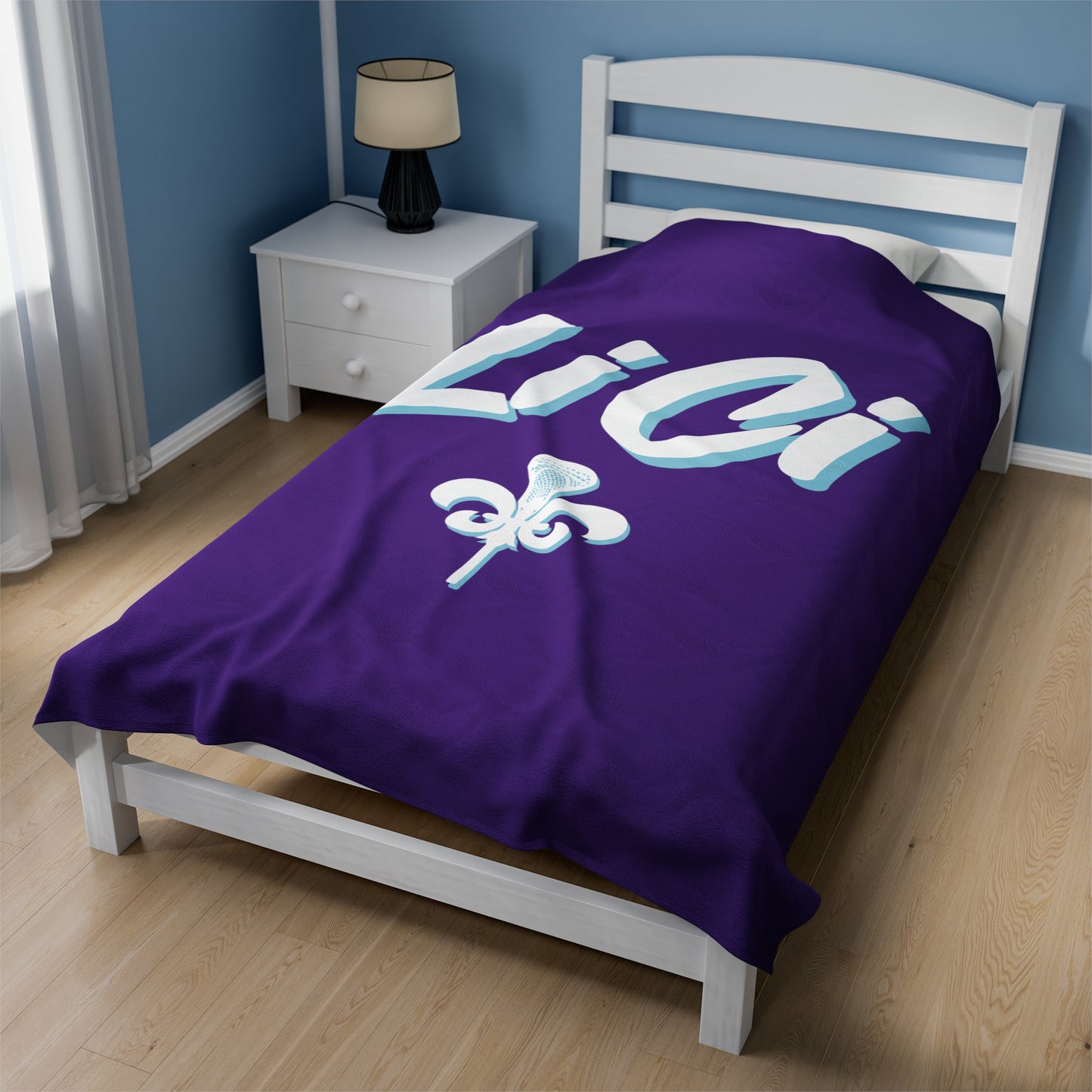 Lilac City Lacrosse Velveteen Plush Blanket (60" x 80")