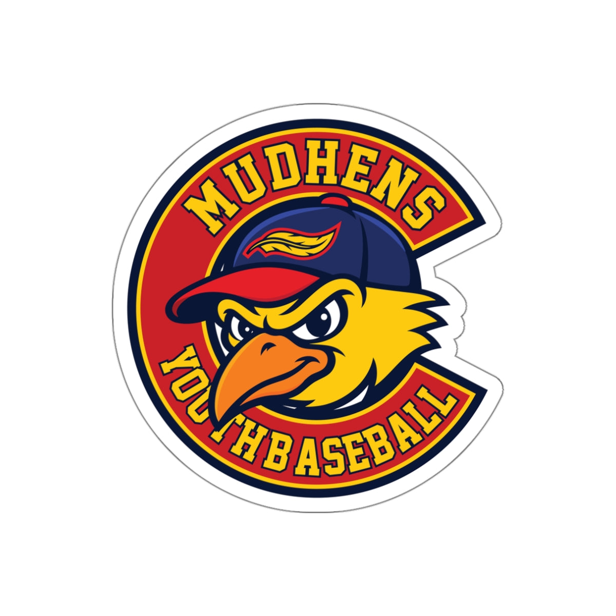 Mudhens Baseball Die Cut Stickers