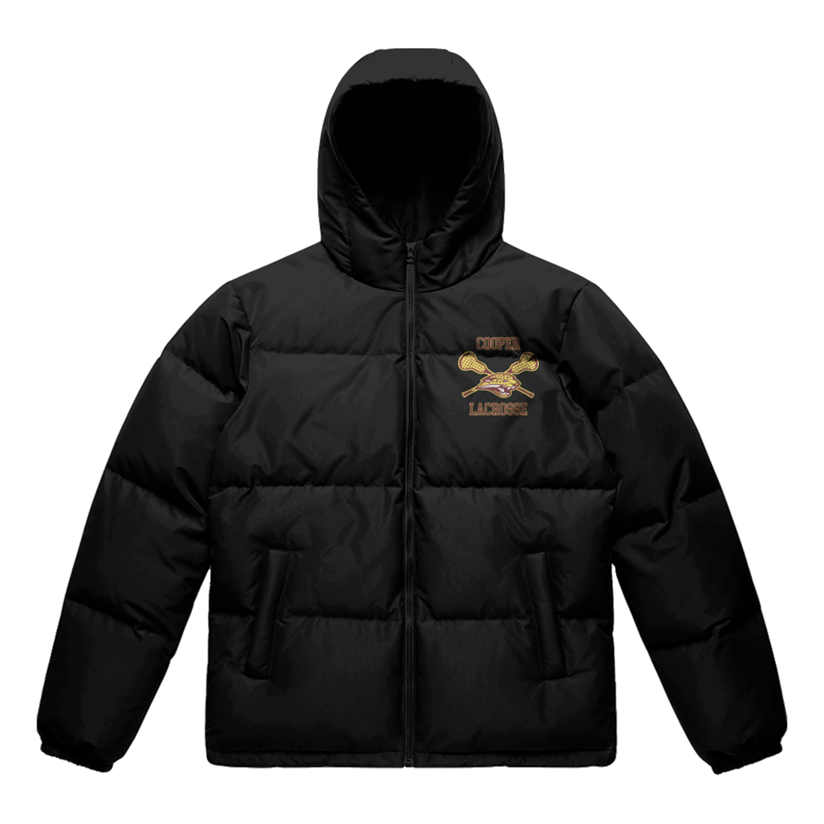 Adult Cooper High School Lacrosse AS Colour Hooded Puffer Jacket