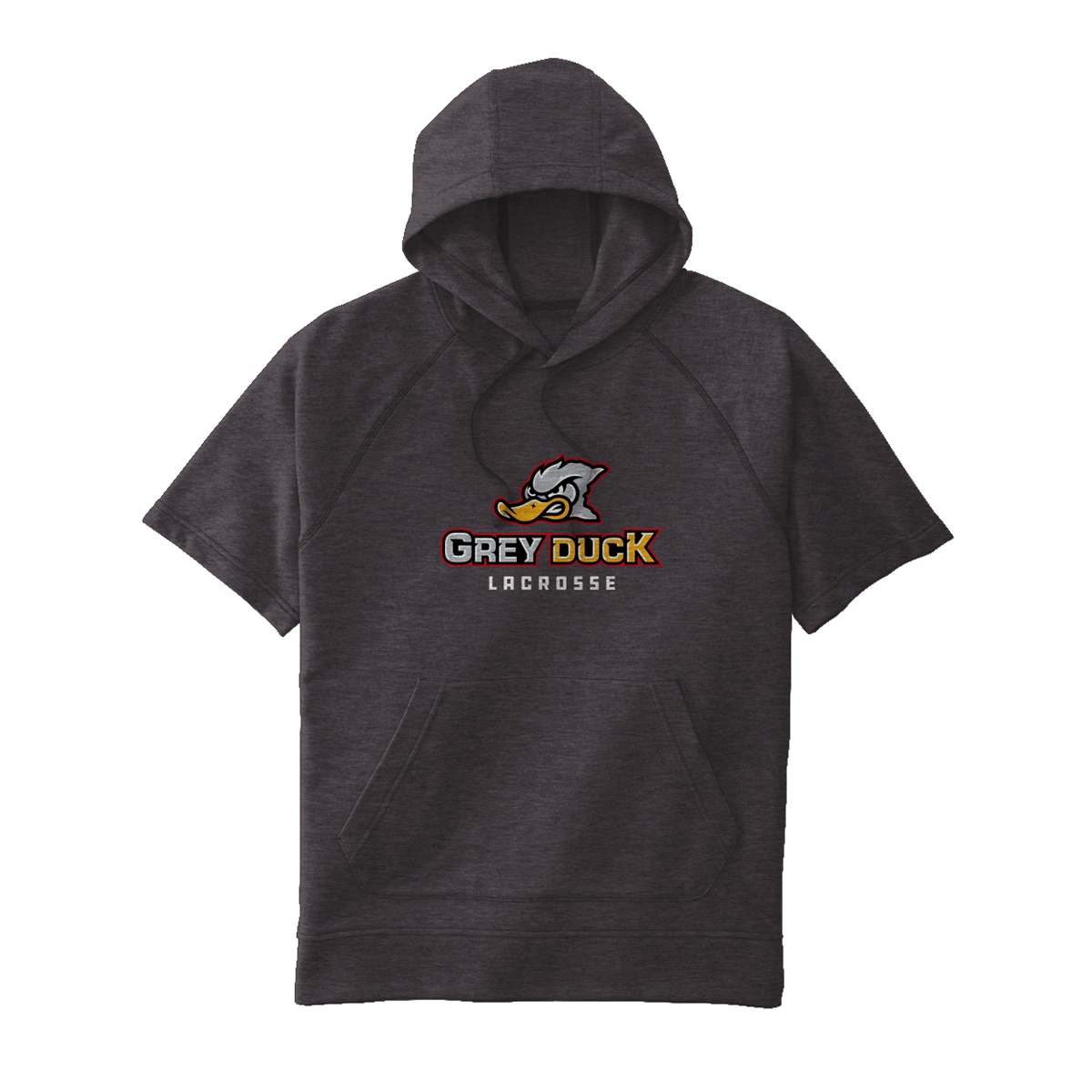 Adult Grey Duck Lacrosse Sport-Tek Tri-Blend SS Hoodie