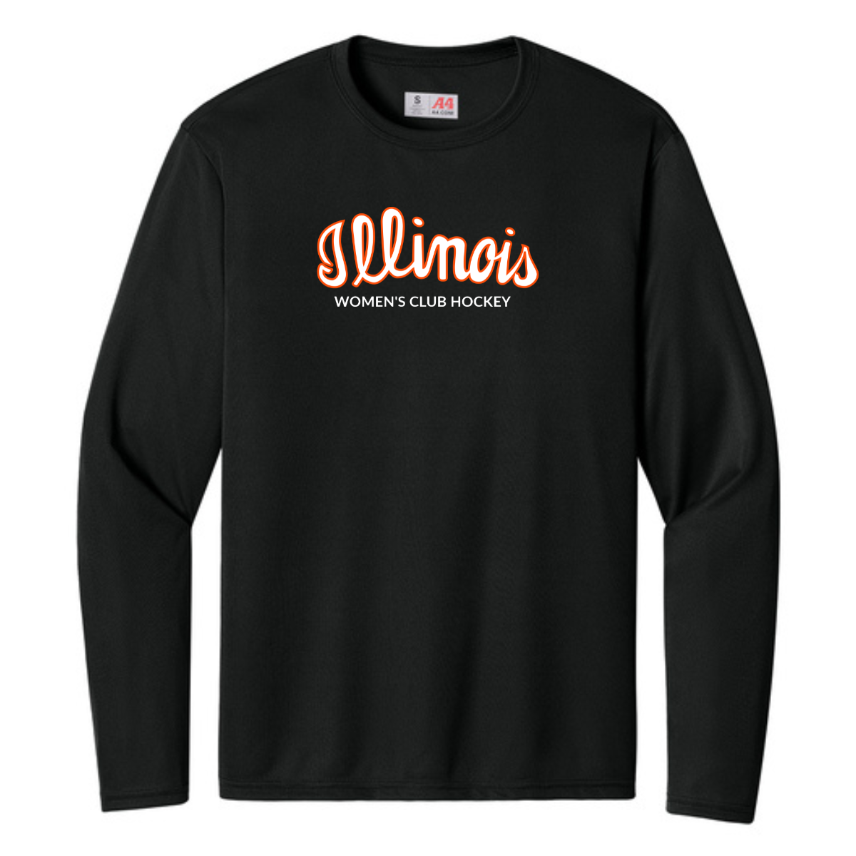 Adult Illinois Hockey Team A4 Cooling Performance LS