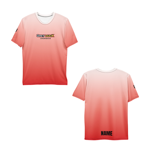 Personalized - Adult Grey Duck Lacrosse Premium Performance Shirt