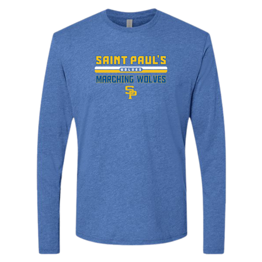 Adult St Paul's Marching Wolves Next Level Triblend Long Sleeve
