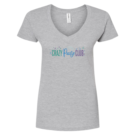 Women's Crazy Praise Tultex V-Neck T-Shirt