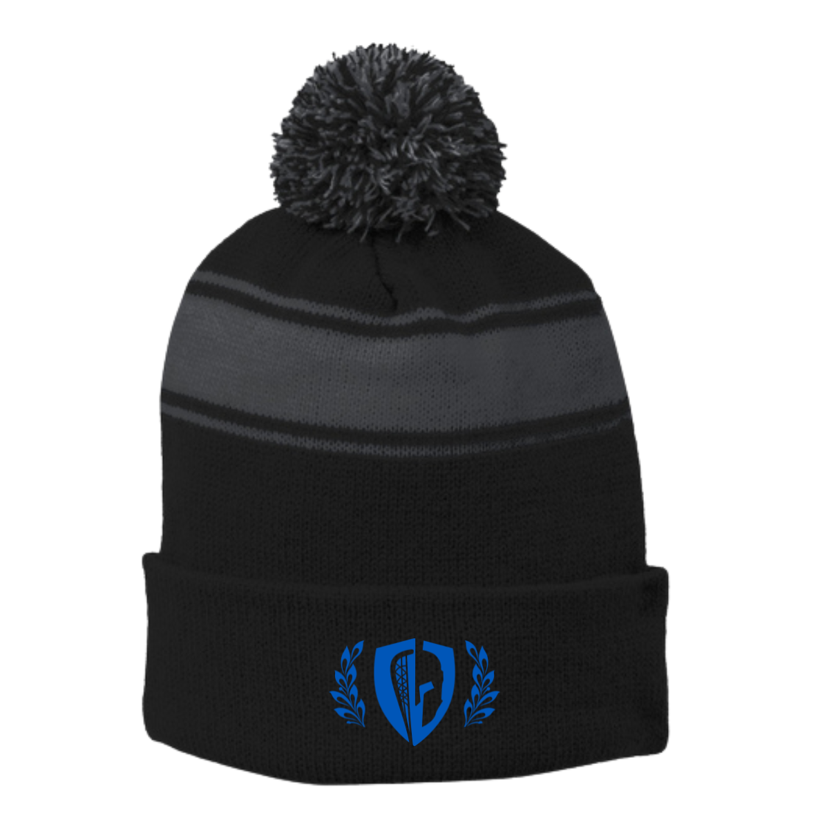 SW Titans Lacrosse Stripe Pom Pom Beanie