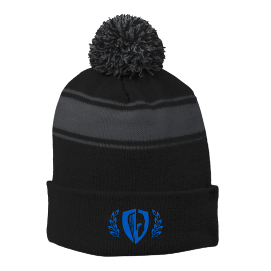 SW Titans Lacrosse Stripe Pom Pom Beanie