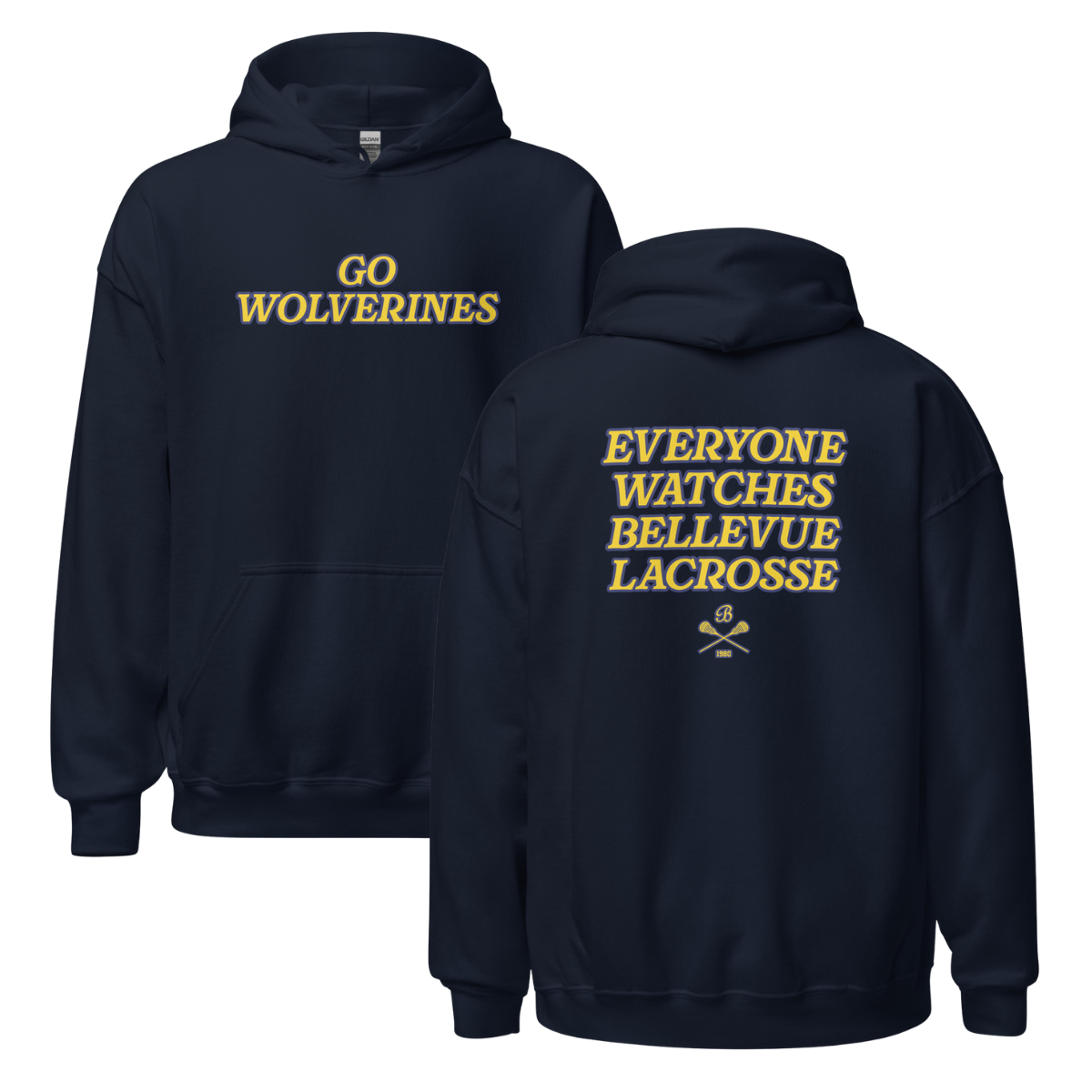 Adult Bellevue Lacrosse Gildan Heavy Blend Hoodie
