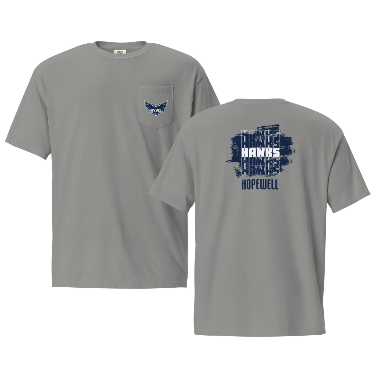 Adult Hopewell Hawks Comfort Colors Garment-Dyed Pocket T-Shirt