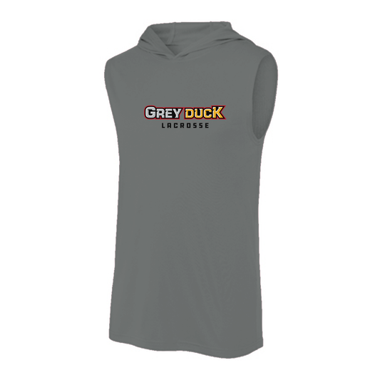 Adult Grey Duck Lacrosse Sleeveless Hoodie