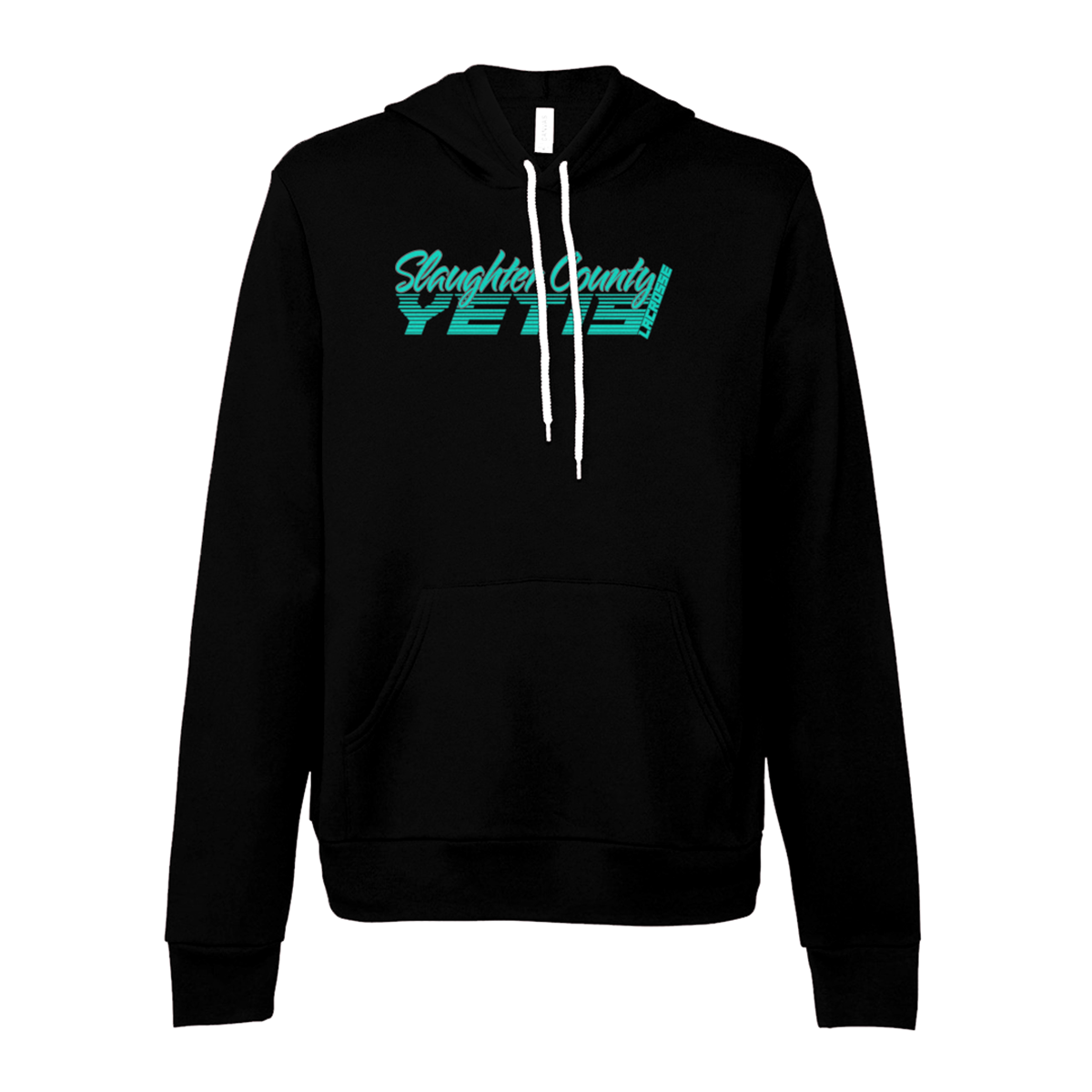 Adult Slaughter County Yetis Lacrosse Bella + Canvas Sponge Fleece Pullover Hoodie