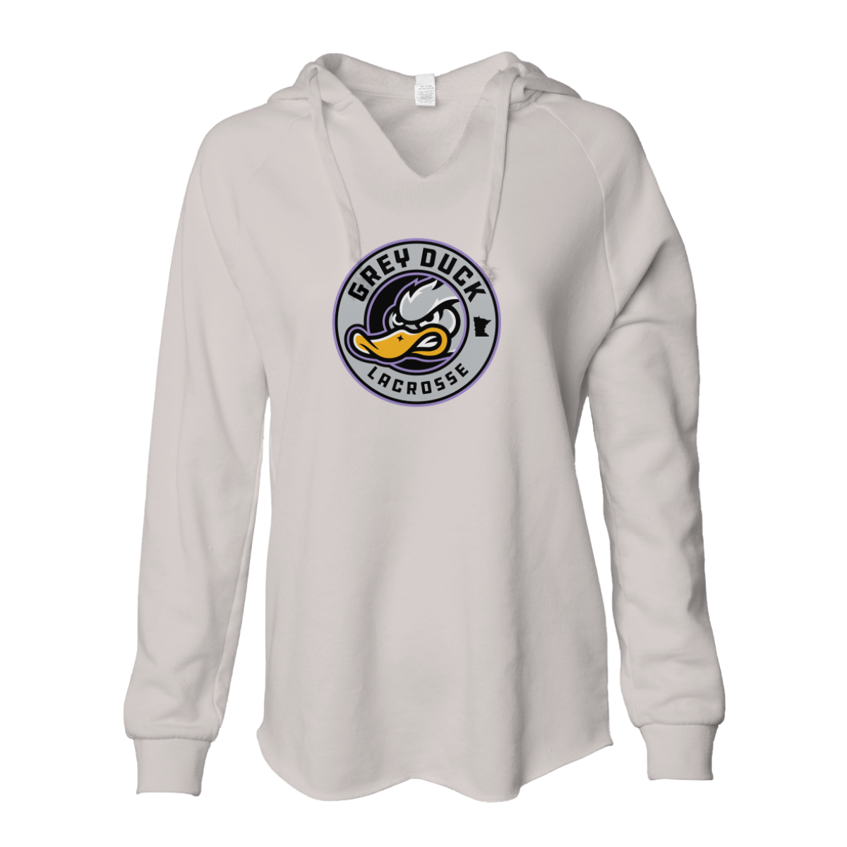 Womens Grey Duck Lacrosse ITC Lightweight Wash Hoodie