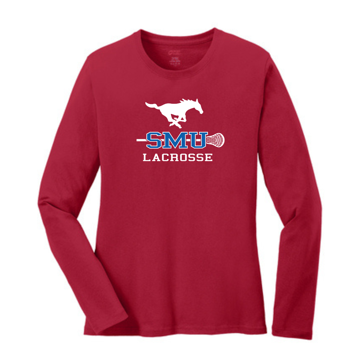 Women's SMU Lacrosse Port & Co Cotton Long Sleeve