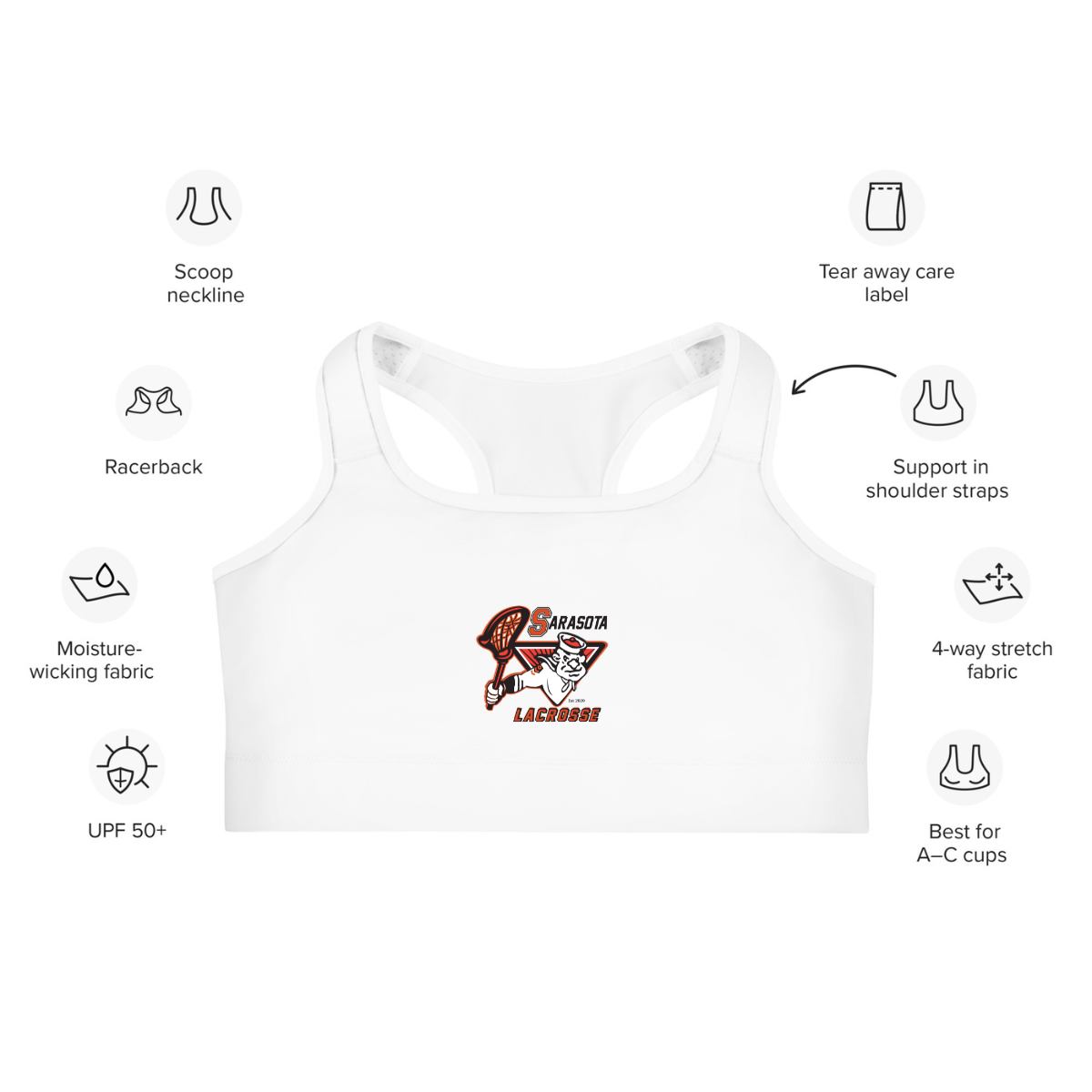 Women's Sailors Lax Sports Bra