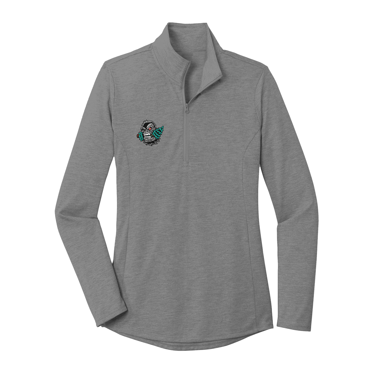 Womens Slaughter County Yetis Lacrosse PosiCharge Tri Blend Wicking 1/4 Zip