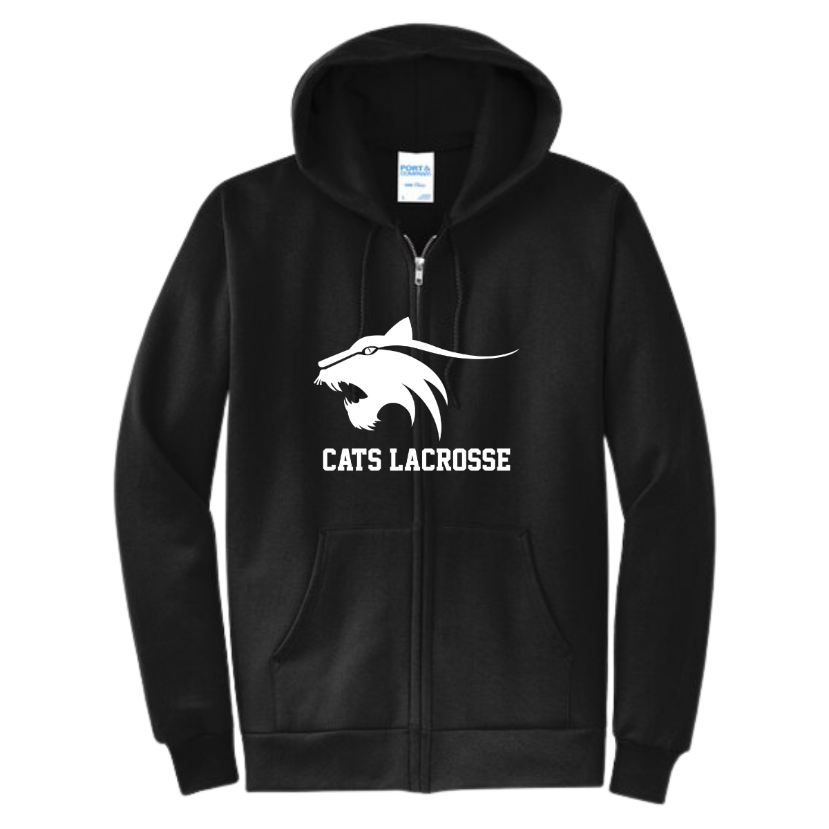 Adult Springdale Wildcats Lacrosse Port & Company Full Zip Hoodie