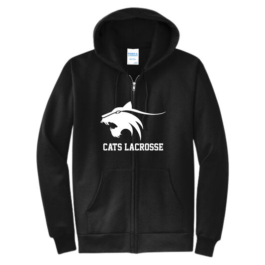 Adult Springdale Wildcats Lacrosse Port & Company Full Zip Hoodie